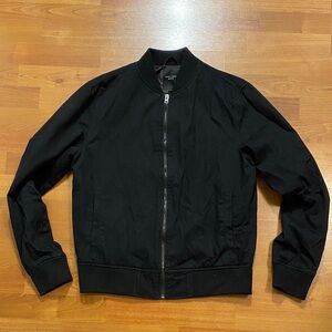Mens Classic Black Bomber Jacket